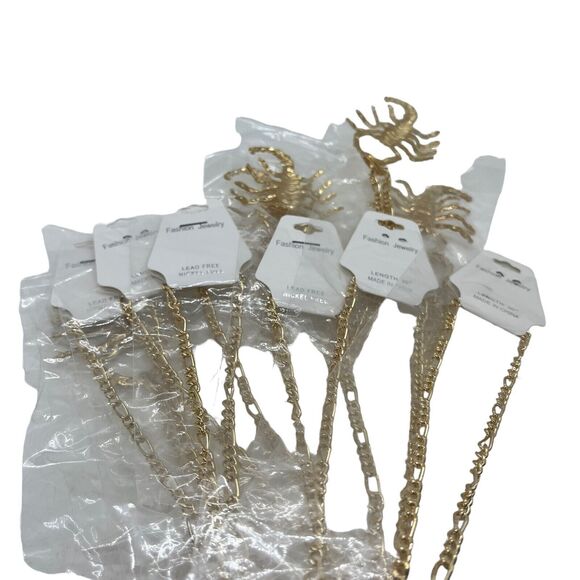 Scorpion Necklace Gold Tone 30” Chain Large Pendant Hip Hop Bling Pirate Funky - Picture 8 of 14